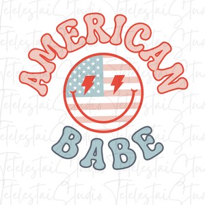 4th of July PNG| American Babe Design Sublimation| Fourth of July Sublimation Design Downloads| 4th of July DTG Designs