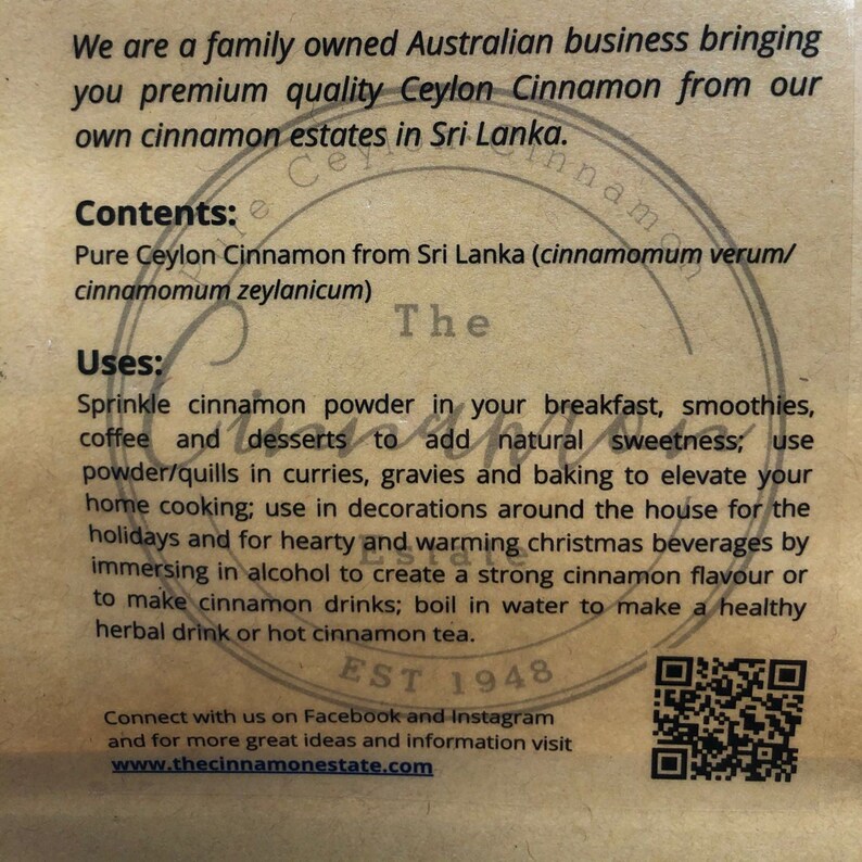 100% Pure Premium Cinnamon Sticks from Sri Lanka - C4/C5/Alba Grade