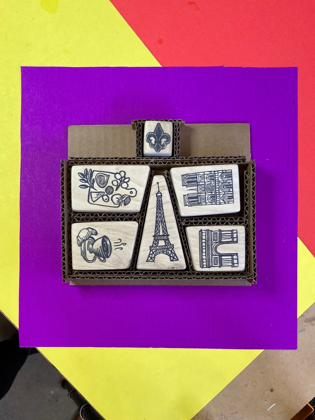 French Themed Rubber Stamp Kit Etsy