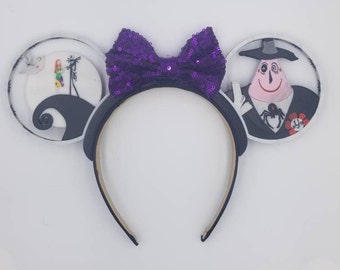 Pesadilla Antes de Navidad Orejas Intercambiables, Halloween, Jack Skellington, Sallie, Zero, Alcalde, Mickey Orejas, Minnie Orejas, Impreso en 3D