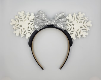 Orejas Intercambiables Mickey Snowflake, Navidad, Orejas de Mickey, Orejas Minnie, Impreso en 3D