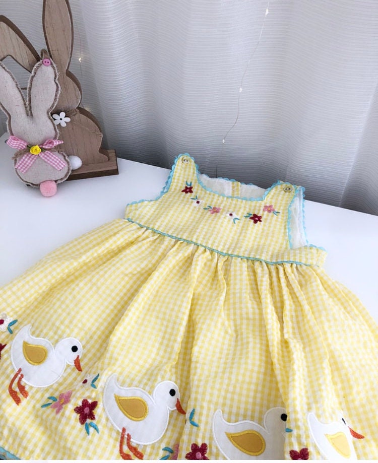 Girls Yellow Easter Dress Baby Girls Easter Dress Etsy Australia