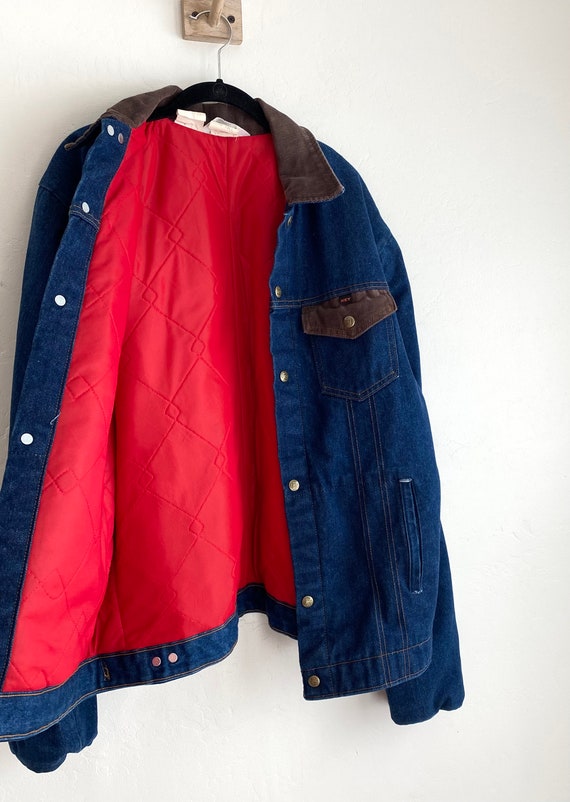 70s Key corduroy collar denim jacket - image 3