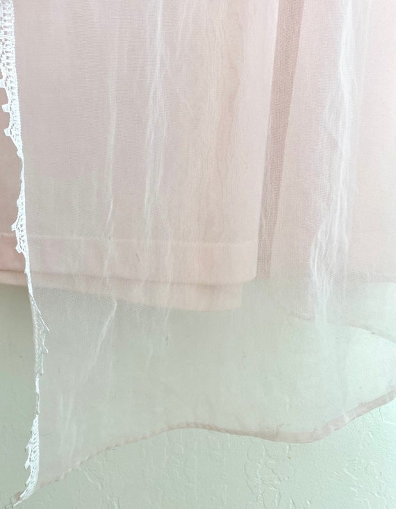 70s sheer pink night gown + peignoir - image 9