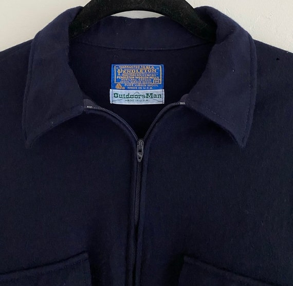 Pendleton wool navy blue half zip - image 7