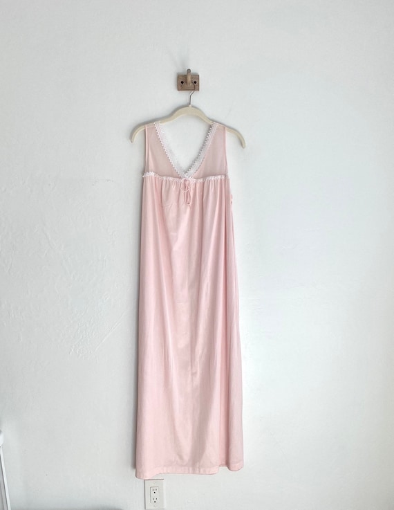 70s sheer pink night gown + peignoir - image 7