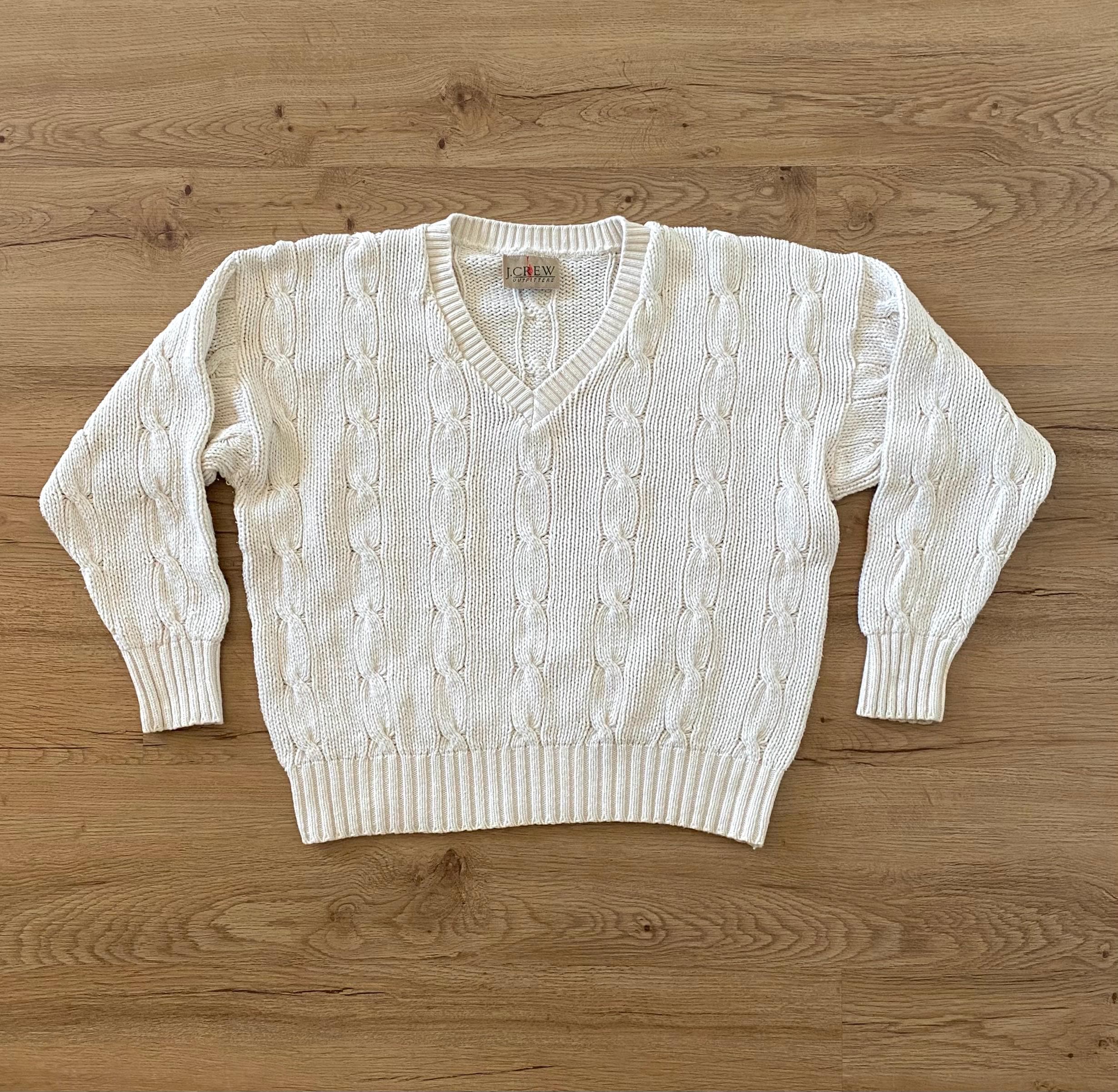 90s J.CREW コットン セーター ニット Vネック old ジェイクルー 