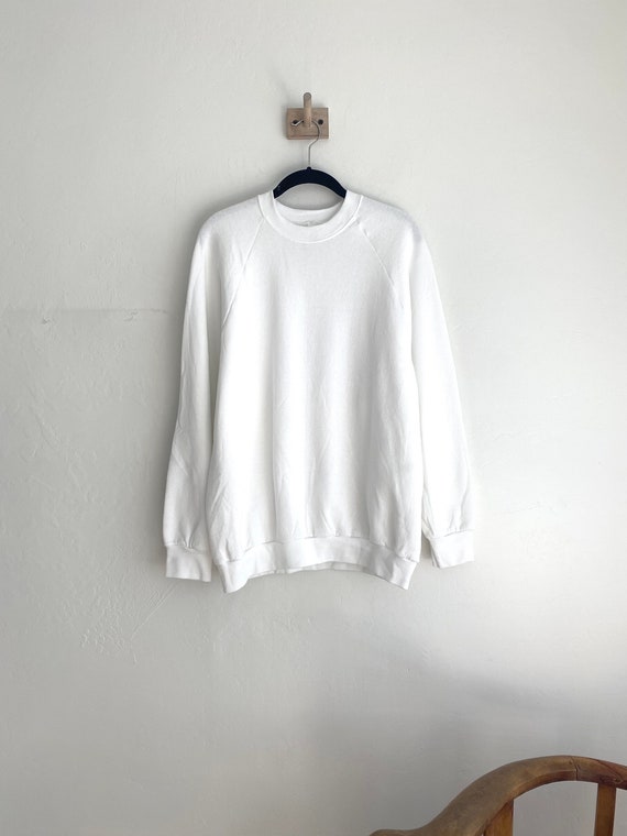 90s raglan sweatshirt white Fruit of the Loom