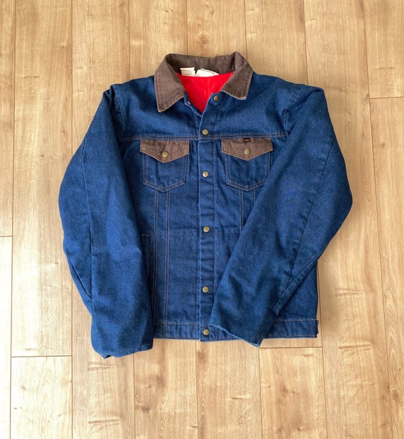 70s Key corduroy collar denim jacket - image 1