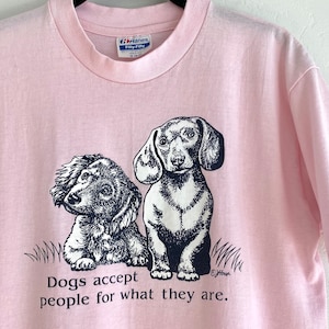 80s pink tee single stitch dachshund