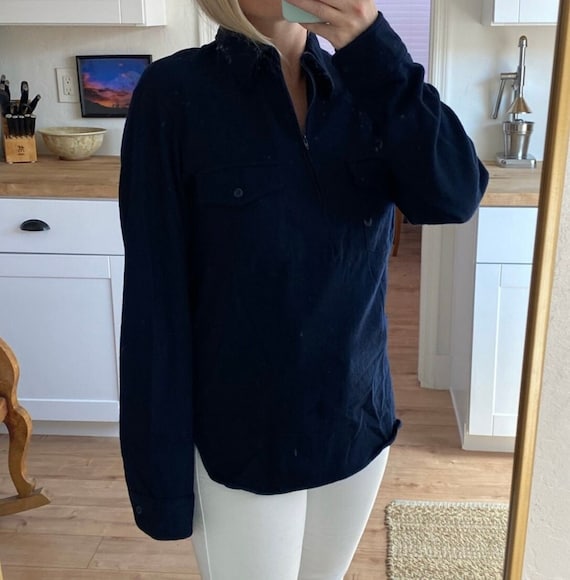 Pendleton wool navy blue half zip - image 1