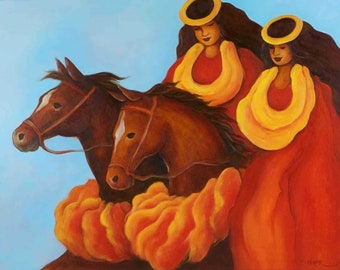 Na Wahine Holo Lio by Hawaiian Artist Shannon Weaver