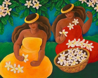 Lei Makers Fine Art print by Shannon Weaver