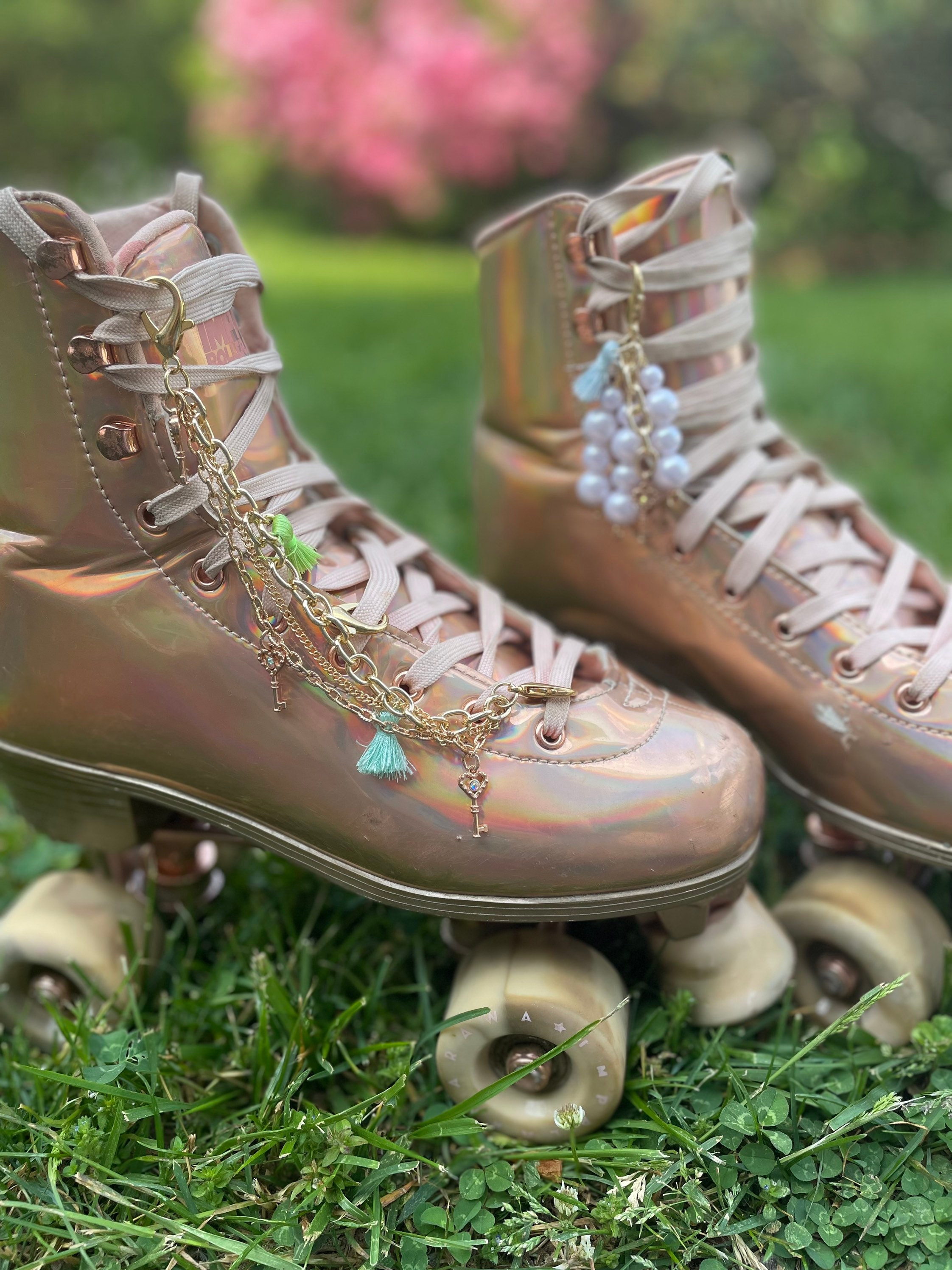 Roller Skate Lace Accessories 1 Gold Lock It Lace Chain & Etsy