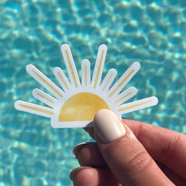 Happy Vintage Boho Sun Sticker | Waterbottle Notebook & Laptop Sticker | Die Cut Waterproof Sticker