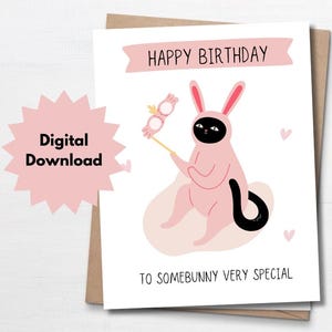 Printable Card, Funny Birthday Card for Friend, Tuxedo Cat, Pun, Birthday Card for Her, Birthday Card for Cat Lover, Birthday Card for Mom