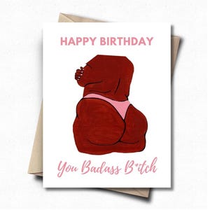Happy Birthday Badass, Body Positive, Gift for her, Gift for Friend, Mother, Sister, Coworker, Black, Woman, Chonky, Curvy, Big Woman,