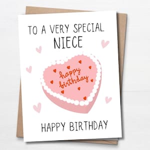 Carte d'anniversaire nièce, carte d'anniversaire pour nièce, carte d'anniversaire, cadeau d'anniversaire pour elle, joli cadeau pour nièce, cadeau d'anniversaire spécial nièce