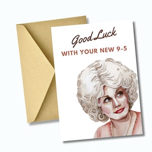 Carte d'adieu, Dolly Parton, cadeau de collègue, cadeau pour elle, cadeau de fan de Dolly, nouvelle carte de travail pour elle, carte d'adieu de collègue, retraite