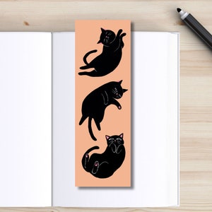 Cat Bookmark, Black Cats, Cozy Vibes, Sleepy Cats, Funny Cute Cat, Handmade Gift, Gift for cat lover, Book Lover Gift, Free Shipping