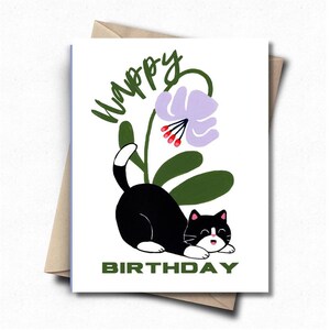 Carte d'anniversaire chat, carte pour amoureux des chats, carte pour elle, carte d'anniversaire pour amoureux des chats, chat smoking, carte pour maman, cadeau pour mère, carte pour amie
