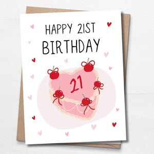 Carte de 21e anniversaire, Carte de joyeux 21e anniversaire pour elle, Carte d'anniversaire, Cadeau d'anniversaire pour fille, Cadeau d'anniversaire pour un ami, 21 ans, Légal