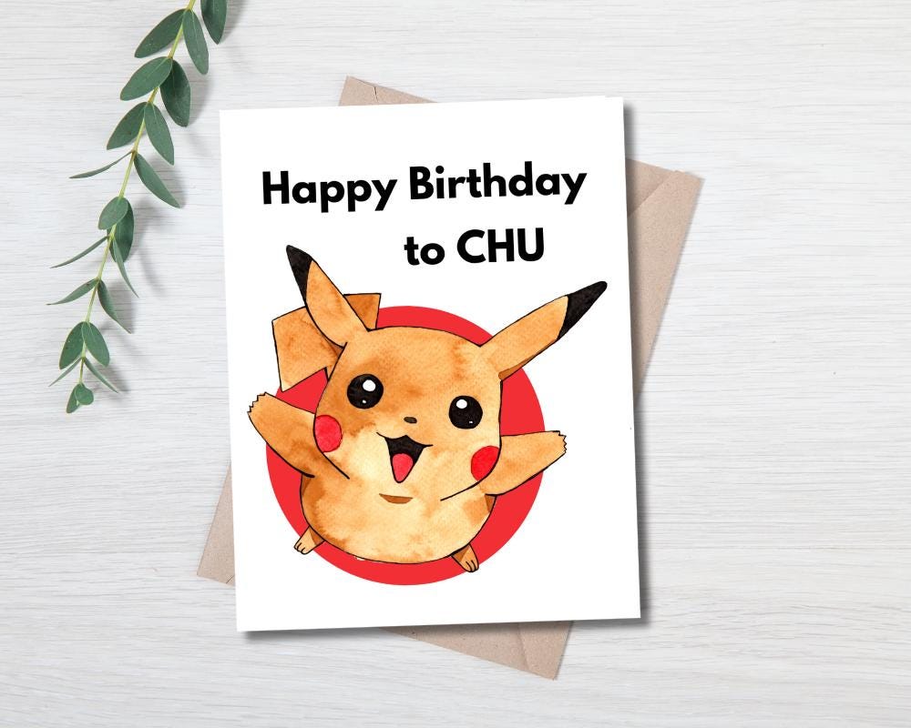 面白い誕生日カード、ポケモン、ピカチュウ、息子へのカード、お父さん
