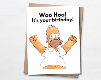 Funny Card, The Simpsons, Card for Son, Gift from Dad, Homer Simpson, Birthday Card from Dad, Funny Card for Friend, 1990, Retro, Y2K, 90s