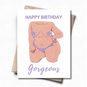 Fijne verjaardag, prachtig, positief voor het lichaam, cadeau voor haar, cadeau voor vriend, moeder, zus, collega, vrouw, bochtige, grote vrouw, positiviteit, vriend