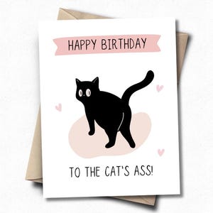Funny Cat Birthday Card, Card for Cat Lover, Black Cat, Cute Birthday Card for Friend, Boyfriend Birthday Card, Pun Birthday Card, Cat Card