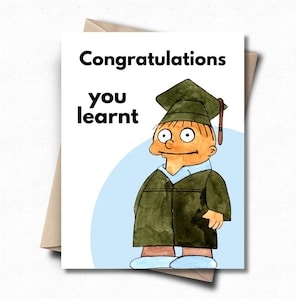 Carte de remise de diplôme amusante, Les Simpsons, Ralph Wiggum, cadeau pour un diplômé, rétro des années 1990, an 2000, années 90, diplômé 2025, cadeau de remise des diplômes, cadeau pour ami