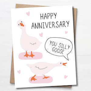 Silly Goose, joyeux anniversaire, carte d'anniversaire, carte d'anniversaire pour femme, carte pour mari, carte drôle, meme, jolie carte pour petite amie
