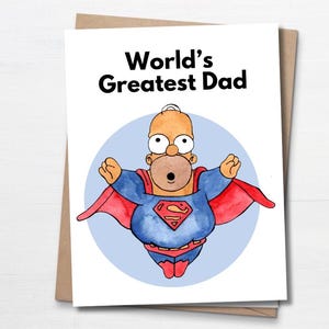 Cartão engraçado para o pai, Os Simpsons, Cartão de Dia dos Pais, Presente para o pai, Homer Simpson, Cartão de aniversário para o pai, Cartão engraçado do filho, O melhor do mundo