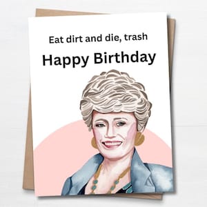 Cartão Golden Girls, Blanche, Cartão de aniversário engraçado, Cartão para amiga, Cartão de aniversário para ela, Cartão para avó, Cartão de aniversário sarcástico