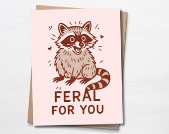 Funny Anniversary Card for Boyfriend, Opossum Love Card for Girlfriend, Funny Gift For Husband, Birthday Card for Wife, Raccoon