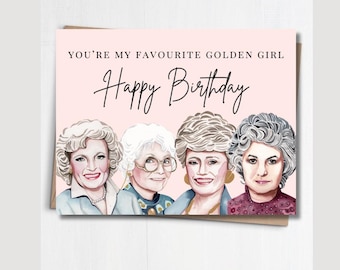 Golden Girls Birthday Card, Thank You For Being A Friend, Large Notecard, Gift for Mom, Friend Gift, Gift For Coworker, Peach Card