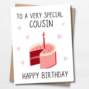 Cartão de aniversário para primo, Cartão de aniversário para primo, Cartão de aniversário, Presente de aniversário para ela, Presente fofo para primo, Presente de aniversário especial para primo