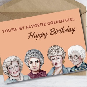 Tarjeta de cumpleaños de Golden Girls, gracias por ser amiga, tarjeta de notas grande, regalo para mamá, regalo para amiga, regalo para compañera de trabajo, tarjeta de melocotón