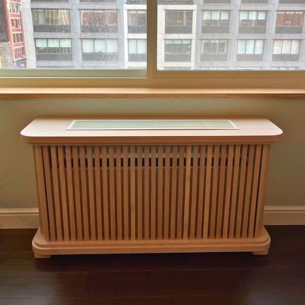 Solid Wood Oak Radiator Heat Cover Cabinet, Wooden Radiator Cover, Any Custom Sizes Available, High Quality Oak Radiator Cover, Made in NYC