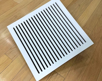 Custom Air Vent Cover, Strong Mount Magnetic System, Modern White Finish Design, Medex Wood, Available Any Custom Sizes, Made in New York