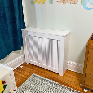 STELLA Radiator Cover Cabinet, White Finish, Any Custom Sizes Available, Depth - 10 inches, High Quality Wood Radiator Cover, Made in NYC US