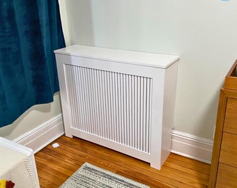 STELLA Radiator Cover Cabinet, White Finish, Any Custom Sizes Available, Depth - 10 inches, High Quality Wood Radiator Cover, Made in NYC US