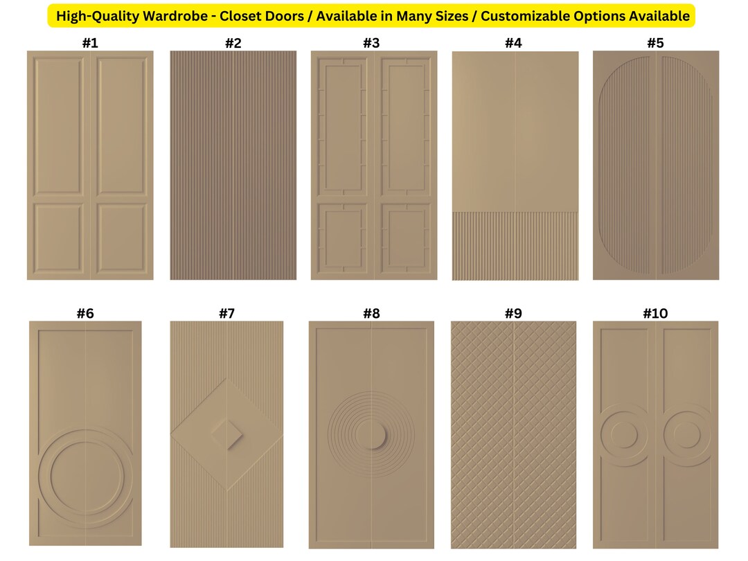 Custom Made Wardrobe & Closet Doors Modern Design Customizable Options
