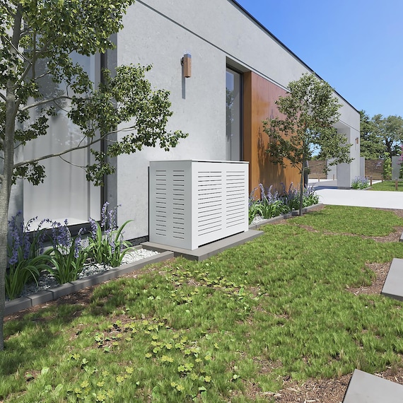 Outdoor PVC Covers, Designer White Privacy Fence for AC Units, Trash Cans & Pool Equipment, Weatherproof, Anti-Corrosion, Easy Installation