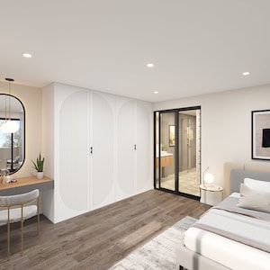 High Quality - Custom Sliding Wardrobe Doors - Modern Design - Customizable Options Available - Available 10 Unfinished Designs - Paintable