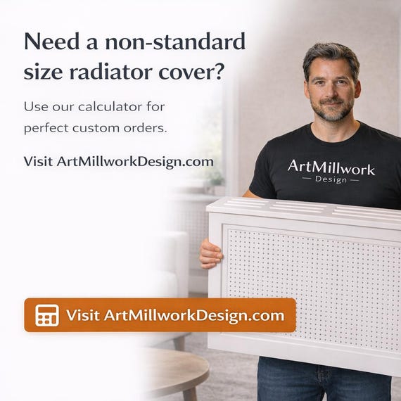 Hydronic Baseboard Heater Cover, Unfinished Design - Ready to Paint, High Quality Baseboard Cover, Custom Sizes Option Available, Made in NY