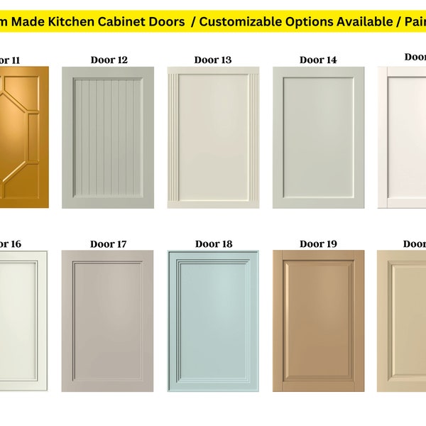 Replacement Cabinet Doors & Drawers - Customizable Options Available - Available in 10 Unfinished Designs - Paintable - MDF Cabinet Doors