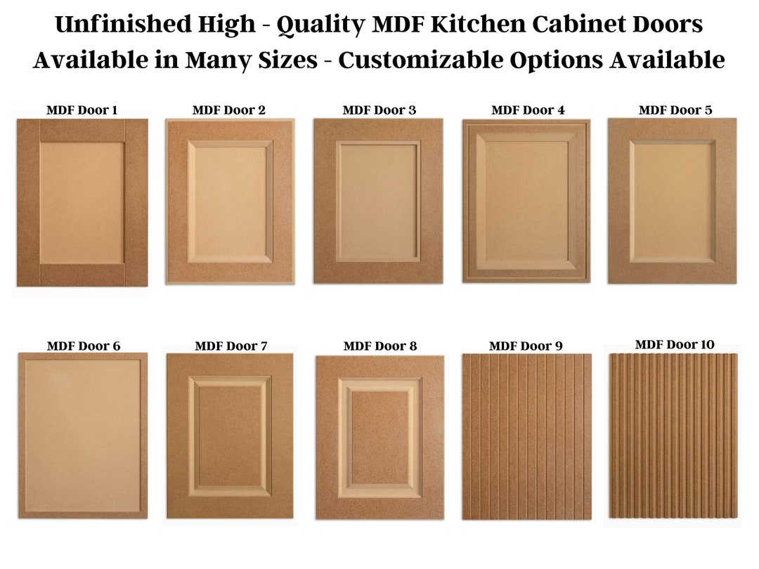Custom Kitchen Cabinet Doors Available in 10 Unfinished Designs ...