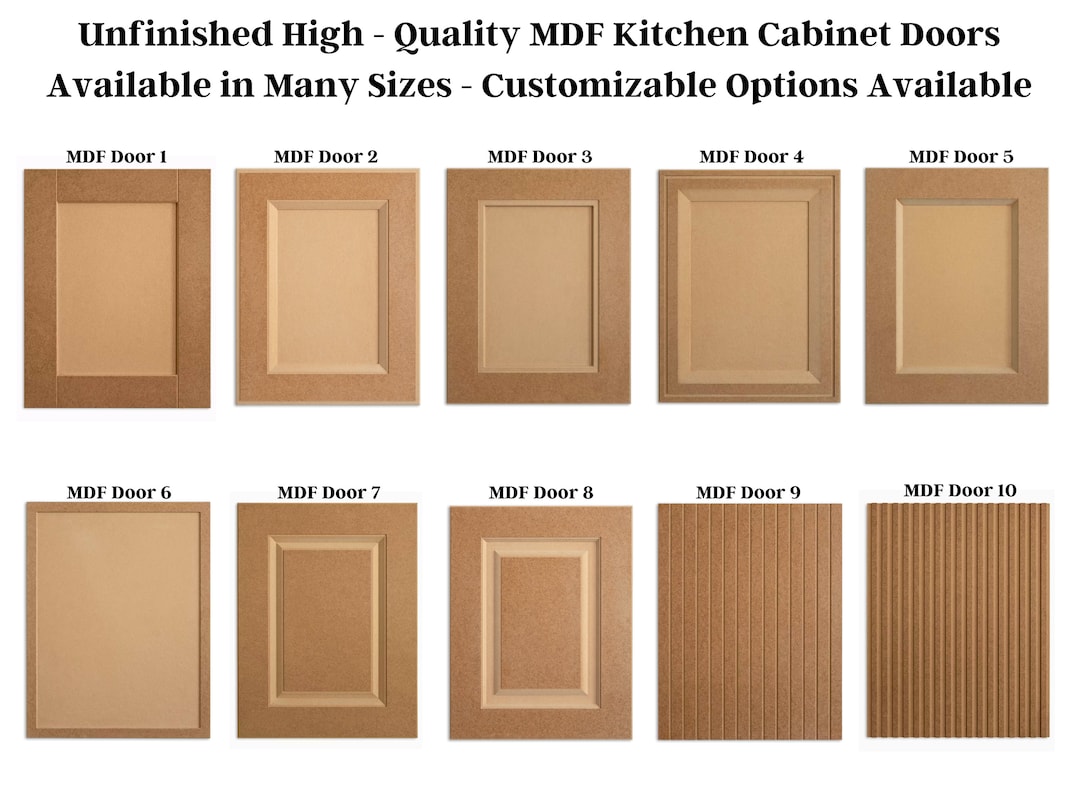 Custom Kitchen Cabinet Doors Available in 10 Unfinished Designs ...