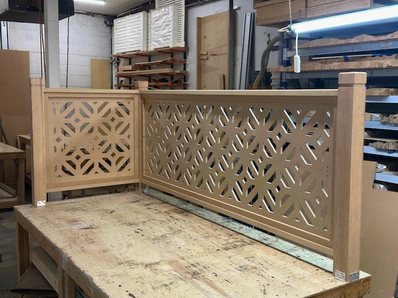 Solid Timber Panel Railing Custom Stair Railing Panel | Wood Stair Panels | Super Easy ...